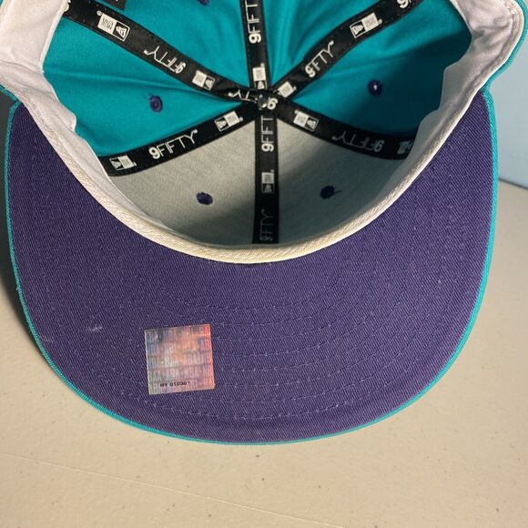 NBA Charlotte Hornets New Era 59Fifty Snapback Hardwood Classics- Retro Design - Picture 7 of 11